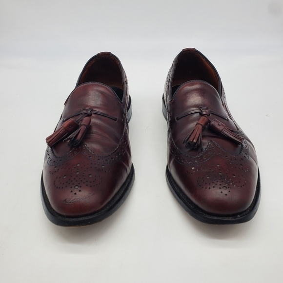 Allen Edmonds Mens Manchester Tassel Wingtip Loafers Cognac Brown 9.5 A Narrow Allen Edmonds Manchester Tassel Loafers 9.5 E Brown Leather  main image 2